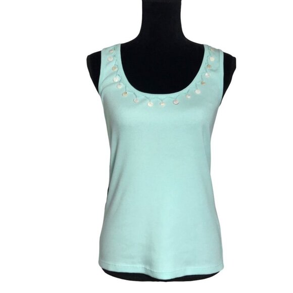 Janeville Embellished Tank in Mint Green - Size M NWT - Picture 1 of 7